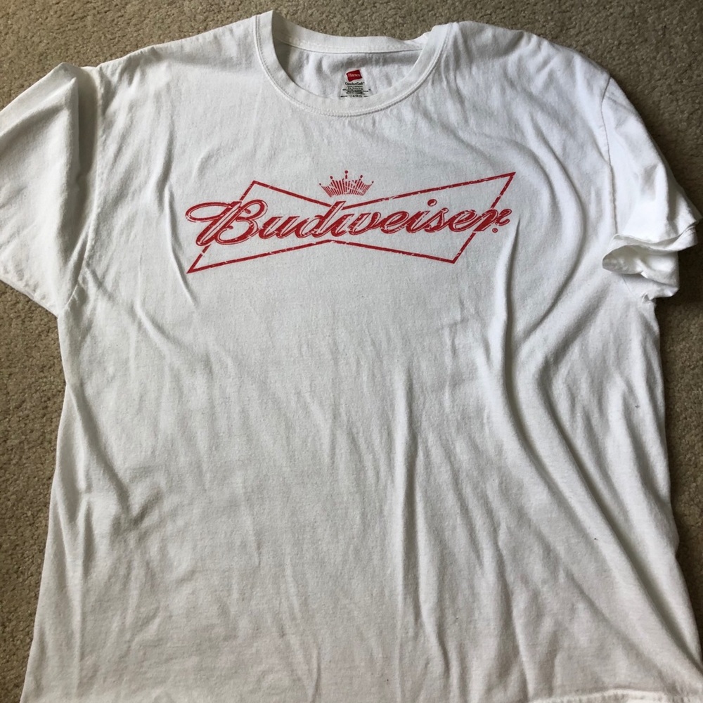 Oversized white Budweiser shirt